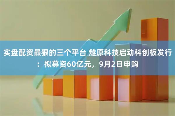 实盘配资最狠的三个平台 燧原科技启动科创板发行：拟募资60亿元，9月2日申购